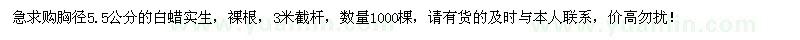 求購胸徑5.5公分白蠟實生苗1000棵