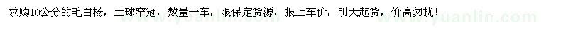 求購10公分毛白楊