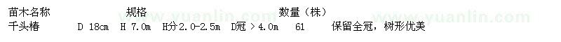 求購(gòu)千頭椿