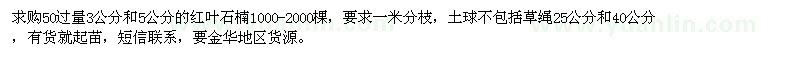 求購(gòu)50公分3公分和5公分的紅葉石楠樹(shù)