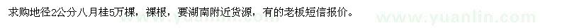 求購地徑2公分八月桂5萬棵