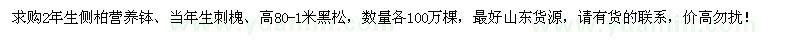 求購(gòu)側(cè)柏、刺槐、黑松