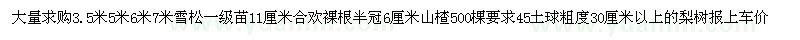 求購雪松 合歡 山楂 梨樹