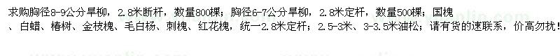 求購旱柳、國槐、白蠟、椿樹、油松等苗木