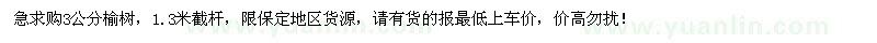 求購大量3公分榆樹