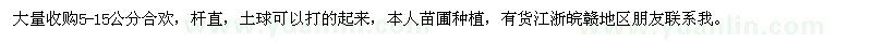 求購5-15公分合歡