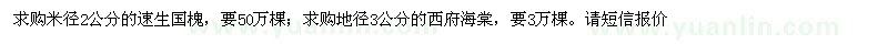 求購(gòu)米徑2公分的速生國(guó)槐