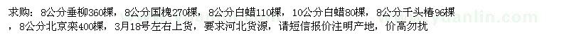 求購(gòu)8公分垂柳