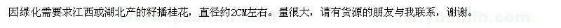 求購江西或湖北籽播桂花