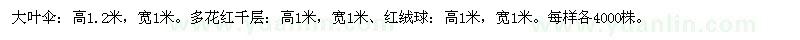 求購大葉傘、多花紅千層、紅絨球