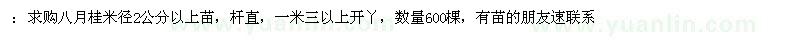 求購八月桂米徑2公分以上苗