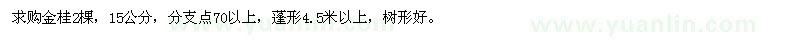 求購15公分金桂