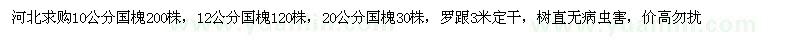 求購12公分國槐10公分國槐