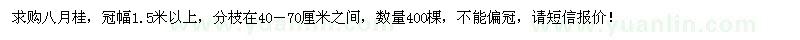 求購冠幅1.5米以上八月桂