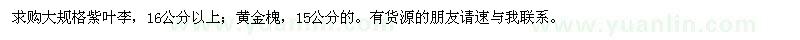 求購(gòu)紫葉李,黃金槐