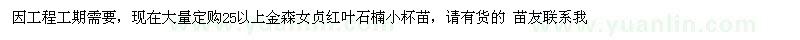 求購金森女貞紅葉石楠