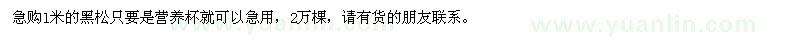 求購黑松2萬