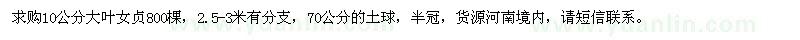 求購10公分大葉女貞