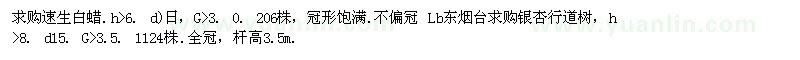 求購速生白蠟