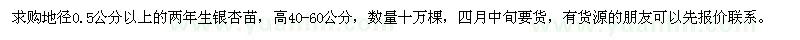 求購銀杏苗