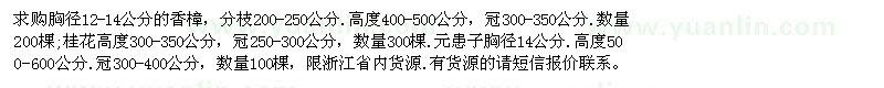 求購(gòu)香樟桂花元患子