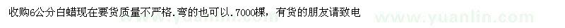 求購6公分白蠟