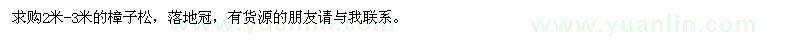 求購樟子松