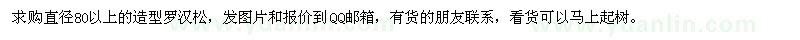求購直徑80以上的造型羅漢松