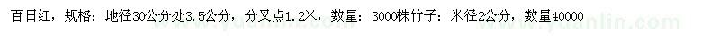 求購(gòu)大量求購(gòu)百日紅，竹子