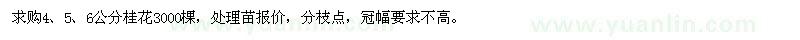 求購4、5、6桂花3000棵