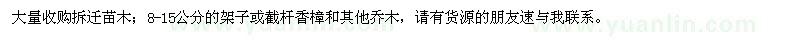 求購(gòu)8-15公分的架子或截桿香樟