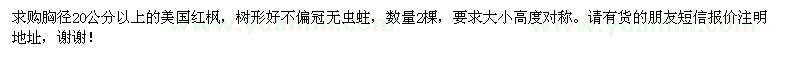 求購美國紅楓