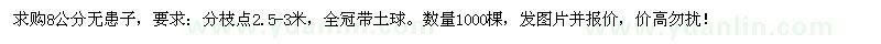 求購8公分無(wú)患子1000棵