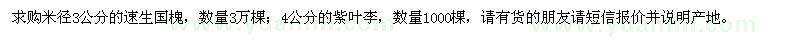 求購米徑3公分的速生國槐