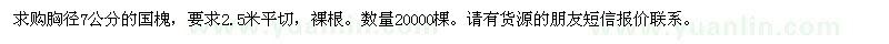 求購胸徑7公分的國槐