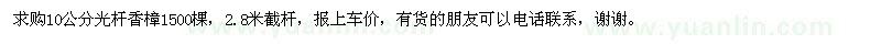 求購10公分光桿香樟