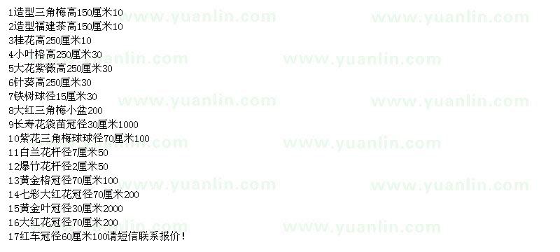 求購(gòu)三角梅、鐵樹(shù)、白蘭花、黃金榕