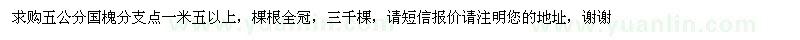 求購五公分國槐分支點(diǎn)一米五以上