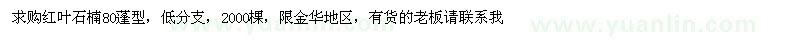 求購紅葉石楠80蓬型