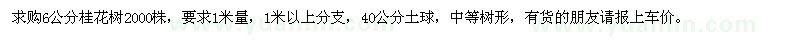 求購6公分桂花樹