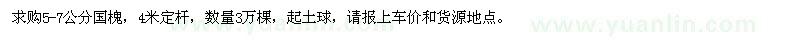 求購5-7公分國槐