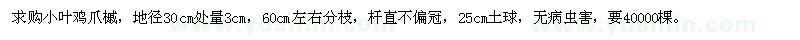 求購地徑3cm雞爪槭
