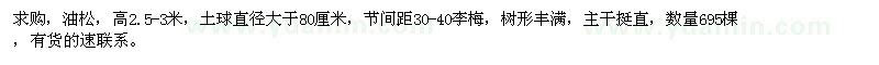 求購油松