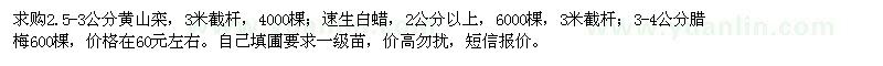 求購黃山欒,速生白蠟,臘梅
