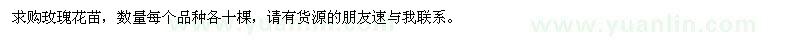 求購(gòu)玫瑰花苗