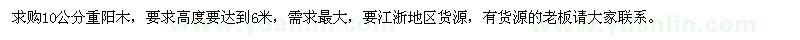 求購(gòu)10公分重陽(yáng)木
