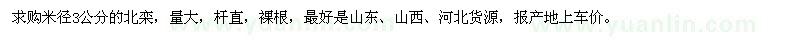 求購米徑3公分的北欒