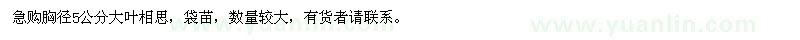 求購胸徑5公分大葉相思