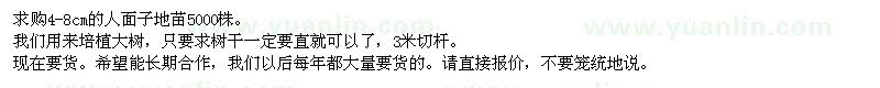 求購4-8cm的人面子