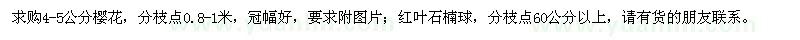 求購(gòu)櫻花、紅葉石楠球